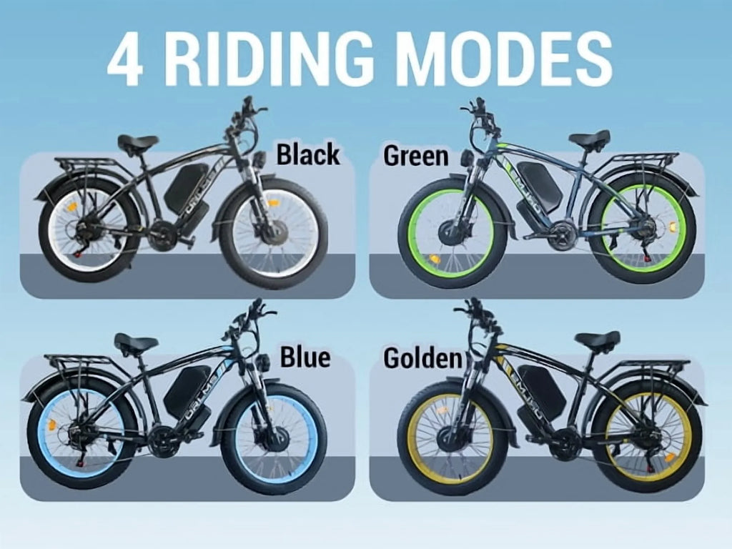 Peak 5000W-Electric-Bike for Adults-Men, Dual-Motor-Ebike 50MPH-Hunting-Ebike, 60V 25AH Long Range Dirtbike, 26" x 4.0 Fat-Tire-Electric-Bicycle,AWD 21-Speed Mountain Bike for Off-Road Snow Sand