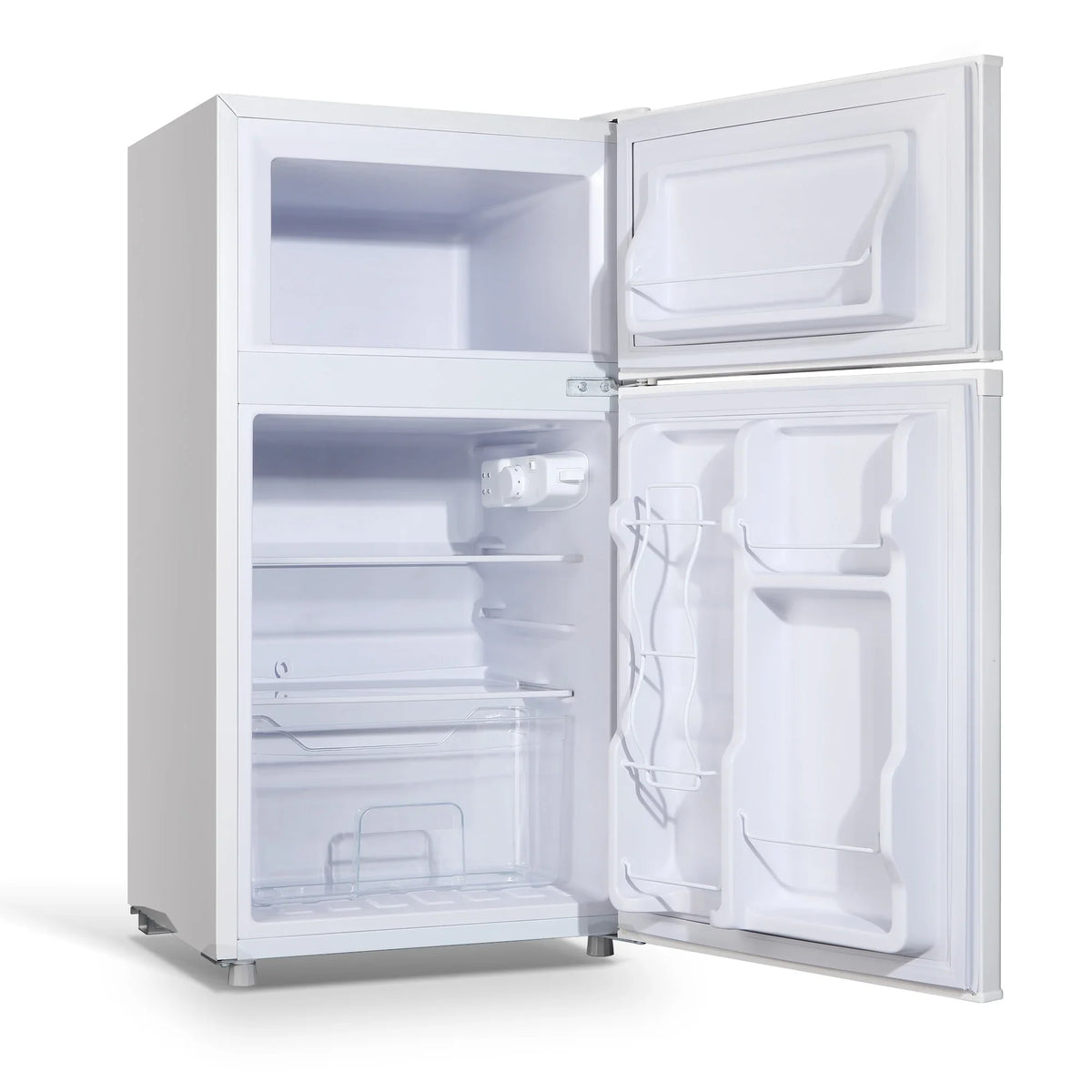 2 Door Mini Fridge with Freezer,3.5Cu.ft Small Freezer,7 Adjustable Thermostat,Blue,New