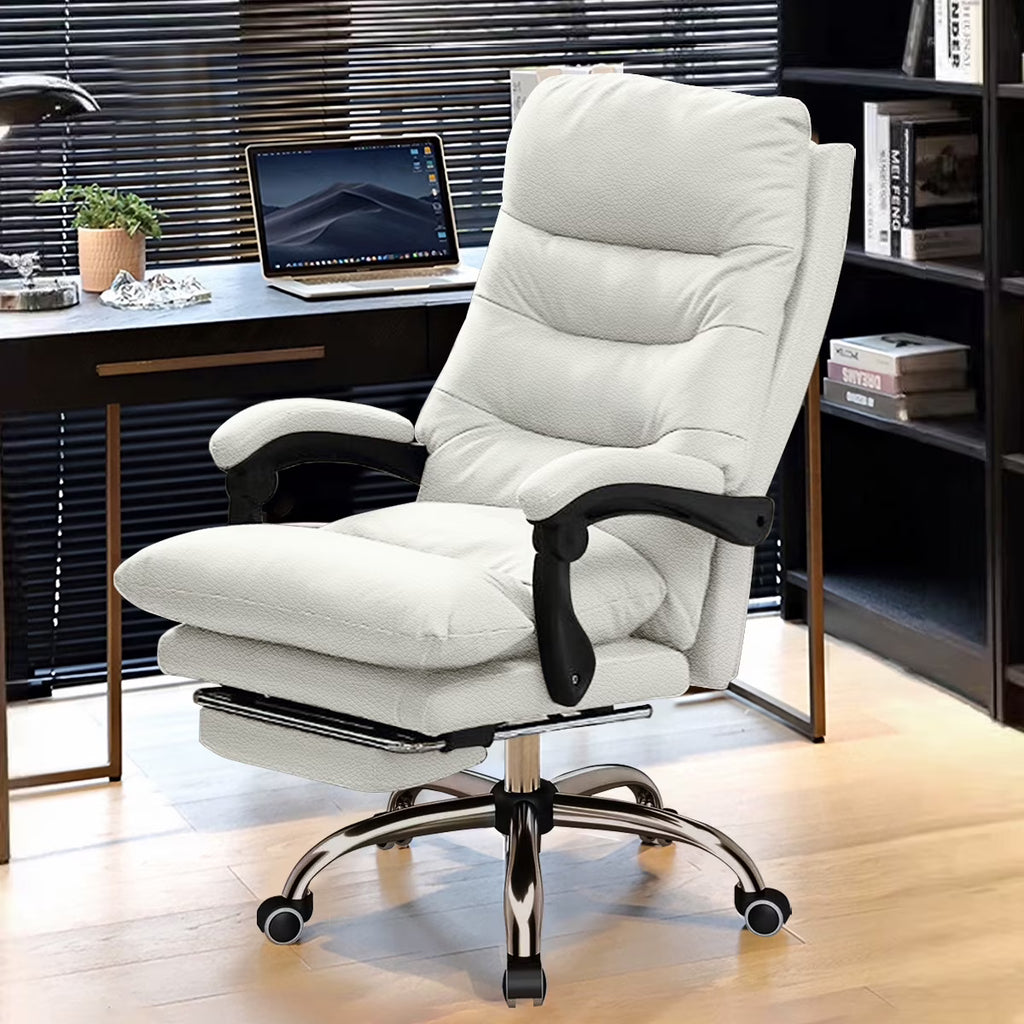 Comfortable Office Chair High Back Executive Desk Chair Leather Computer Gaming Chair Swivel Office Chairs with Footrest