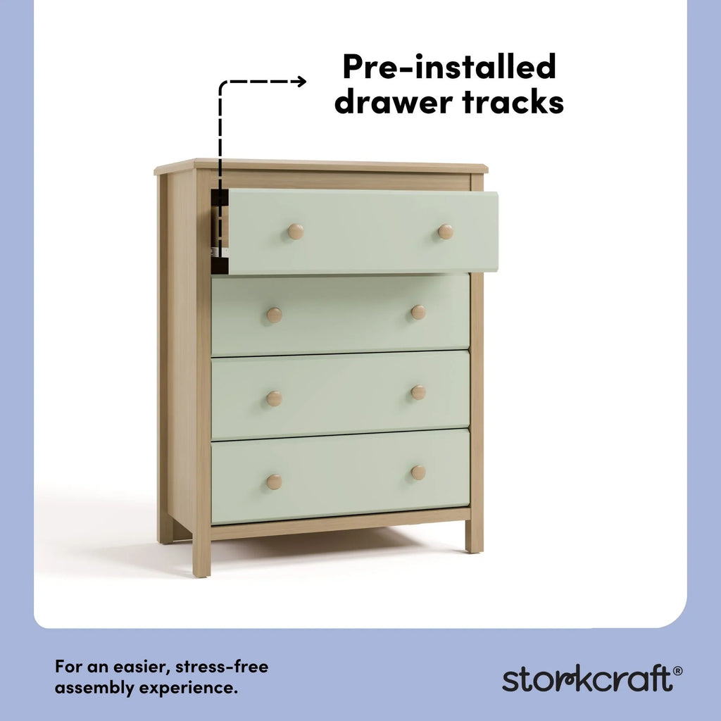 Storkcraft Alpine 4 Drawer Nursery Dresser, White