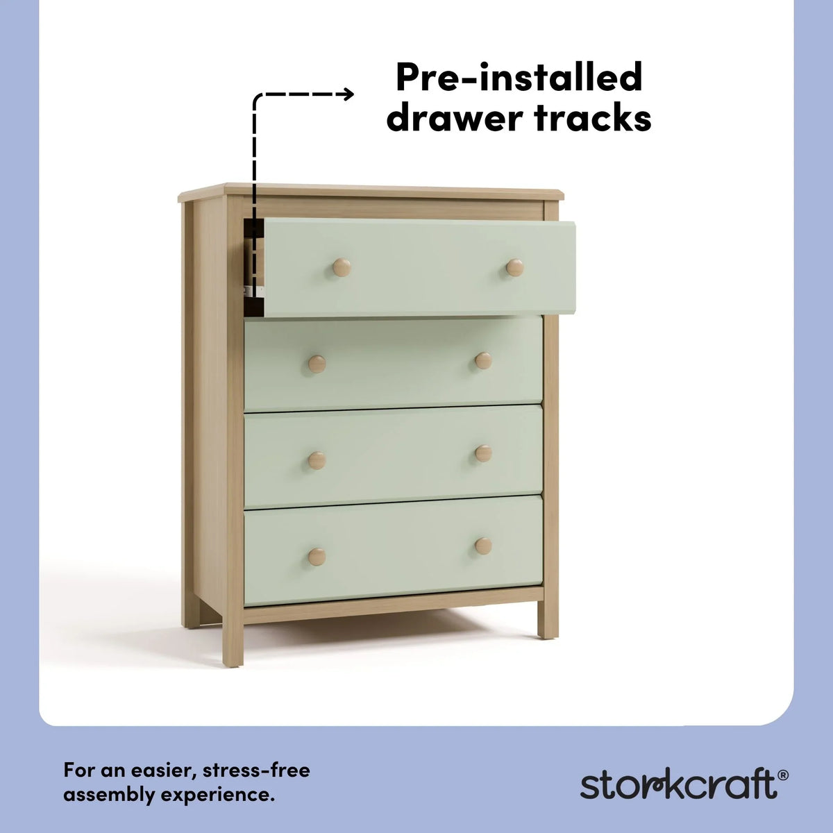 Storkcraft Alpine 4 Drawer Nursery Dresser, White