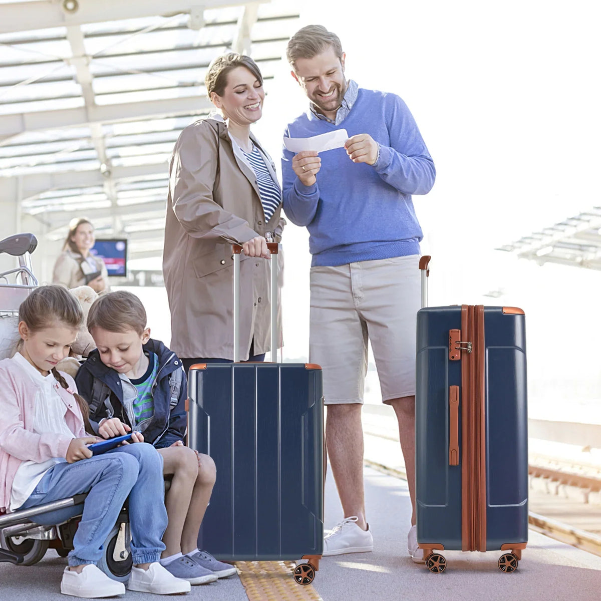 Luggage Sets 3 Piece, Expandable Hard shell ABS Suitcases with Double Spinner, Travel luggage Set