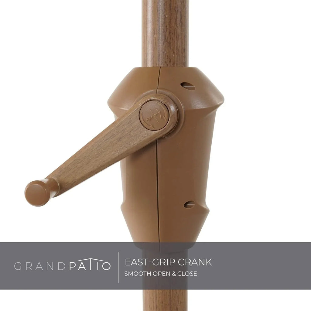 Grand Patio Ourdoor 9 ft Patio Umbrella with Fringe Tessels Market Umbrella & Push Button Tilt & Crank