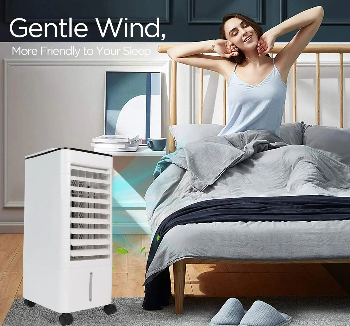 Caynel 3-in-1 Evaporative Portable Air Cooler Fan/ Humidifier with 12H Timer& Remote Control, 110v