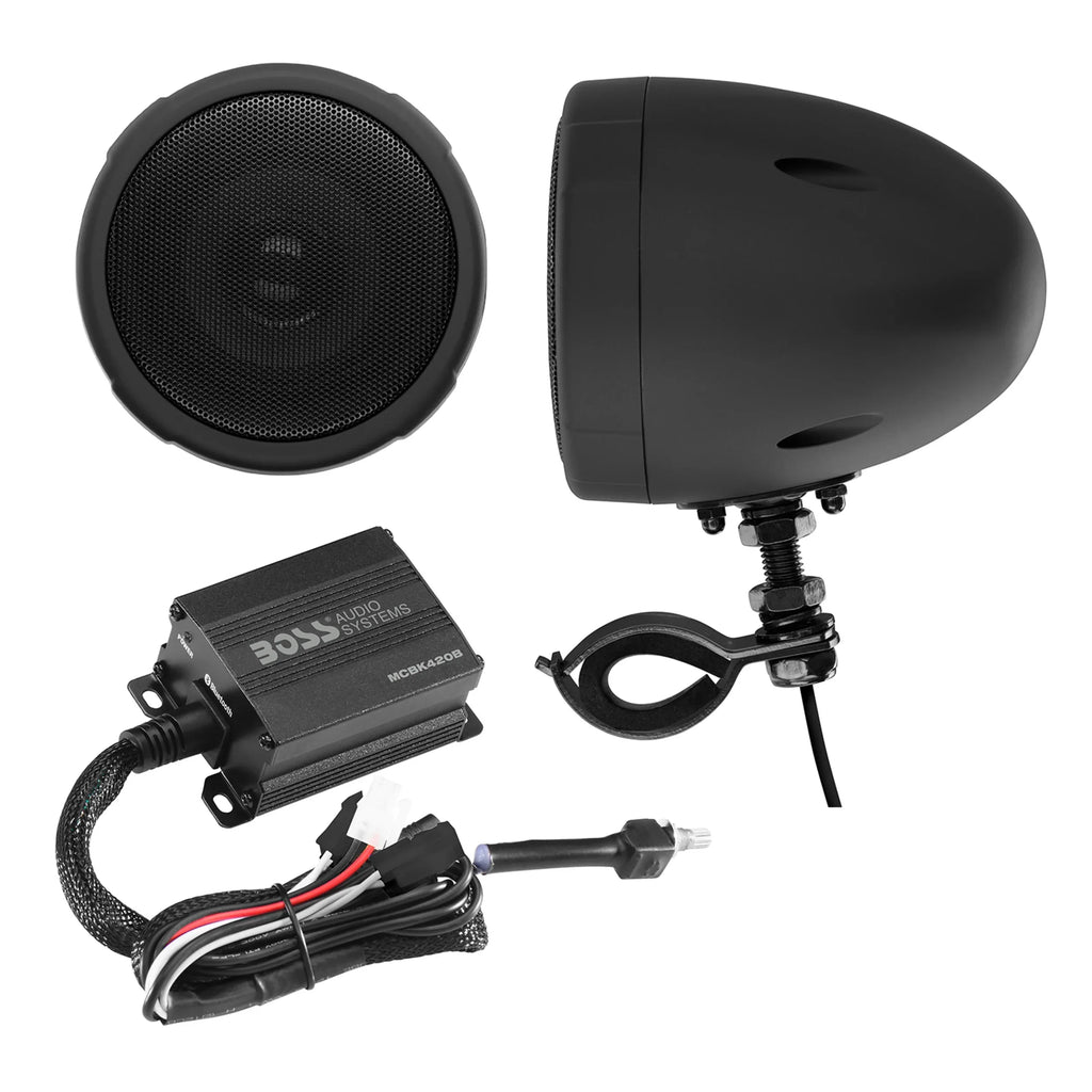 Boss Audio Systems MCBK420B Motorcycle Speaker Amplifier, Bluetooth, 3" Speakers