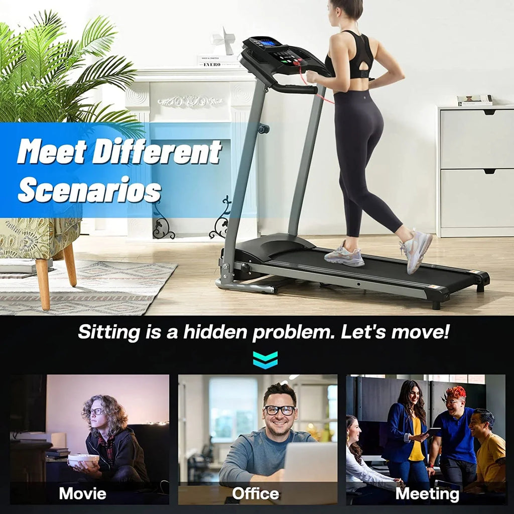 SWERTOY Treadmill Foldable Treadmill for Home Electric Treadmill Workout Running Machine Treadmill with LCD Monitor for Home & Office & Gym