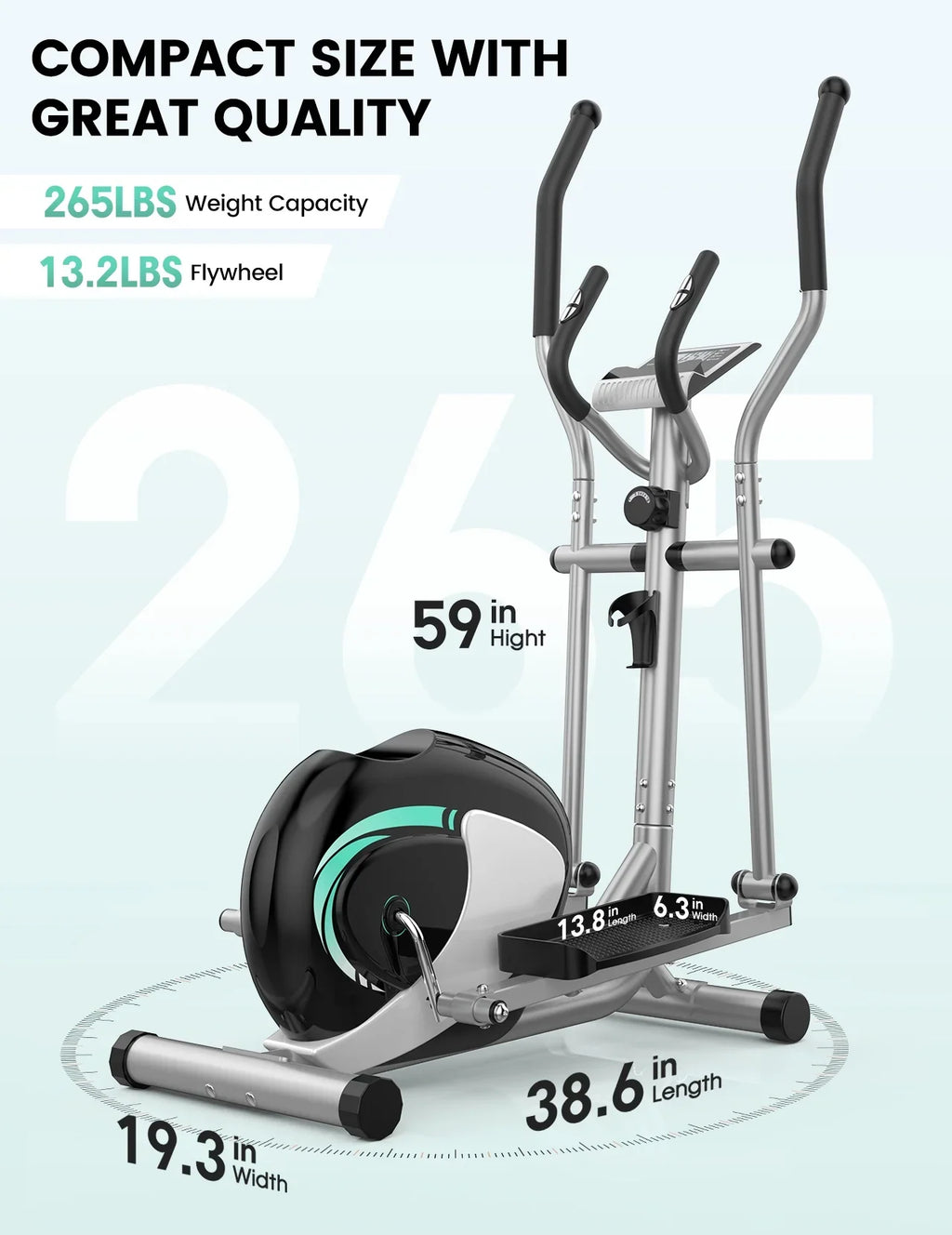 THERUN Ultra Quiet Magnetic Elliptical Trainer Exercise Machine