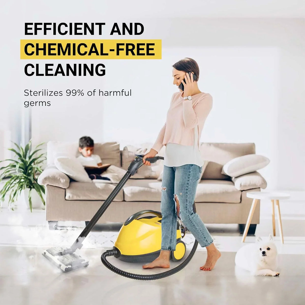 Comforday 1500W Multipurpose Steam Cleaner with 17 Piece Accessories, Household Steamer with 1.5L Tank