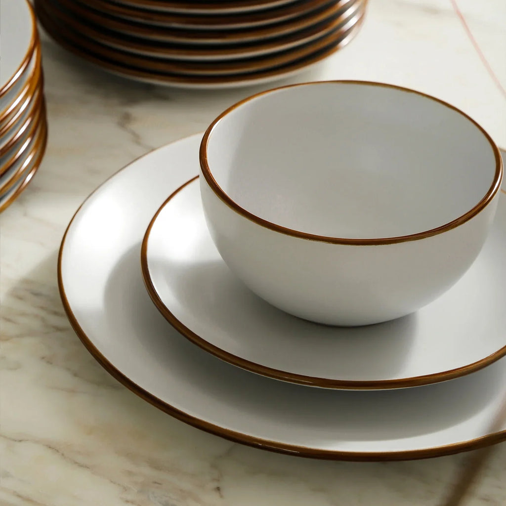 Stone + Lain Brasa Stoneware Collection Dinnerware Set, 32-Piece Service for 8, Blue
