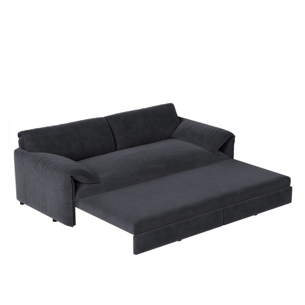 66" Queen Pull Out Sofa Bed, 3-in-1 Convertible Sleeper Sofa with Side Storage,Multi-Functional Velvet Loveseat Bed for Living Room,Bedroom