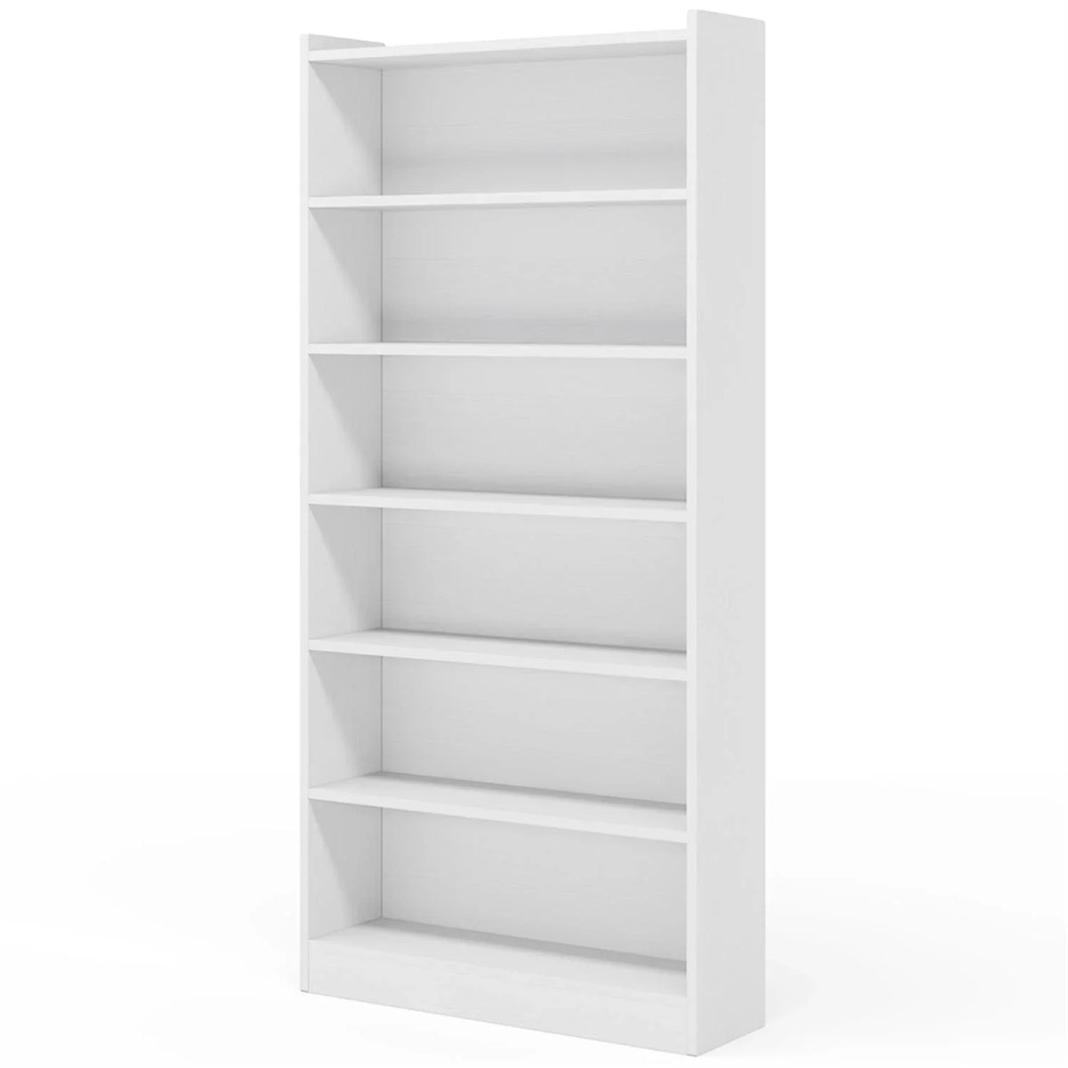 Finihen Wood Bookcase, 72" Tall Bookshelf with 6-Tier Open Storage Shelves for Bedroom, Living Room, White