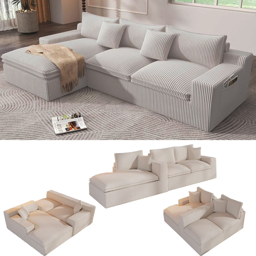 108" Modular Sectional Sofa, Cloud Sectional Couch with Deep Seat, Modern Modular L-Shape Sofa Couch with Chaise,Upholstered Couches for Living Room Bedroom