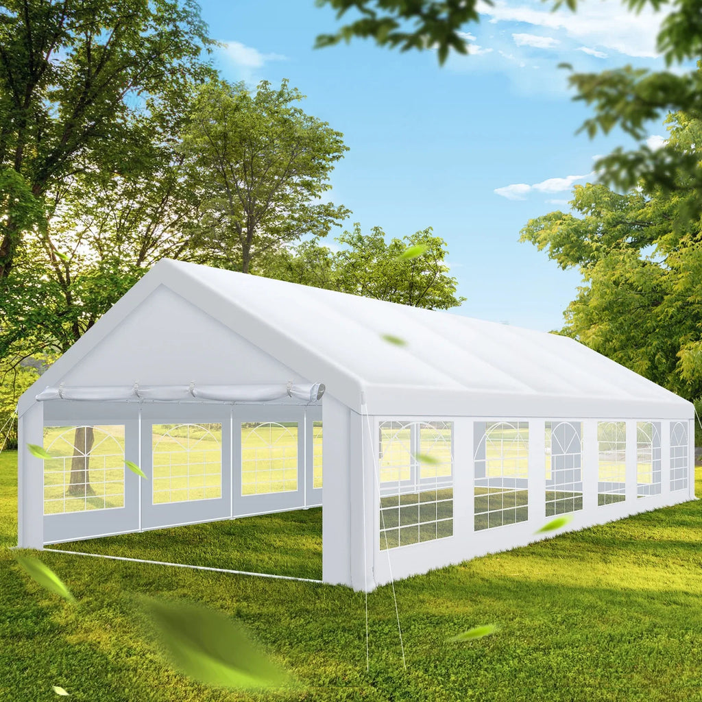 SANOPY 20x40ft Heavy Duty Party Tent, Outdoor Commercial Canopy with Removable Sidewalls, Gazebo Shelter for Wedding, Outdoor Carport Party Tent for Event, White