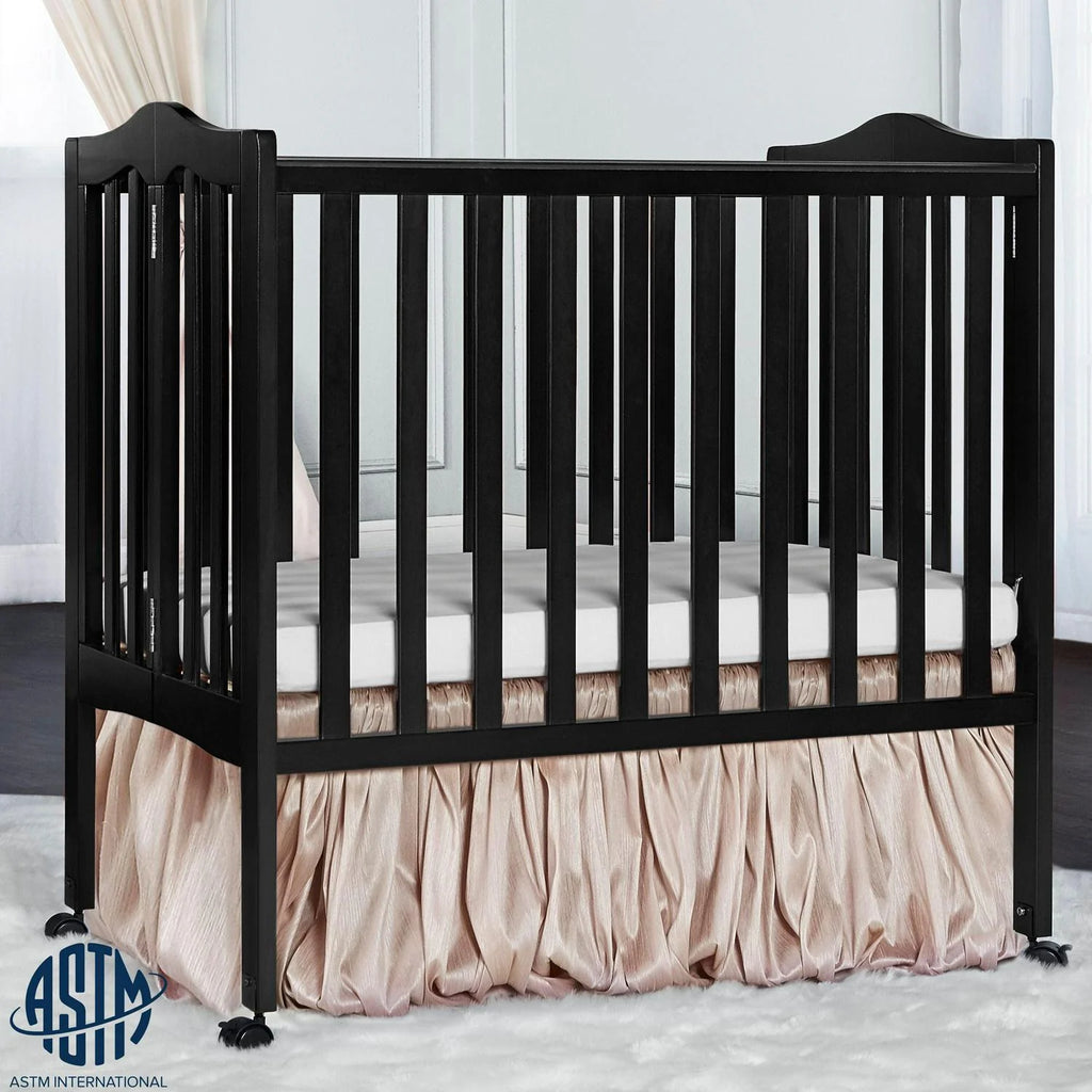 Dream On Me 2-in-1 Lightweight Folding Portable Crib. Black