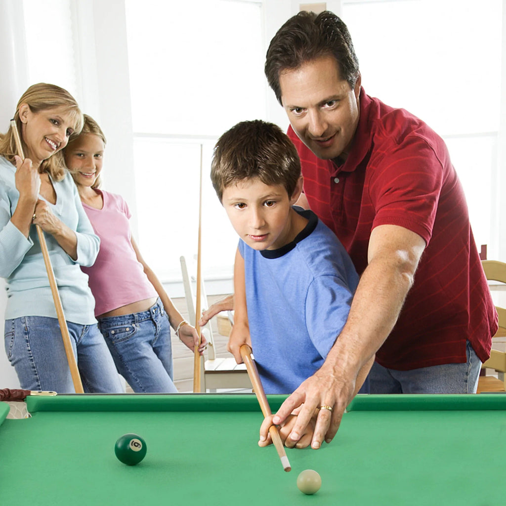 Costway 47" Folding Billiard Table Pool Game Table for Kids w/ Cues & Chalk & Brush