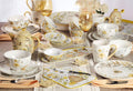 & Floral 12-Piece Melamine Dinnerware Set for 4, Shatterproof Outdoor Tableware