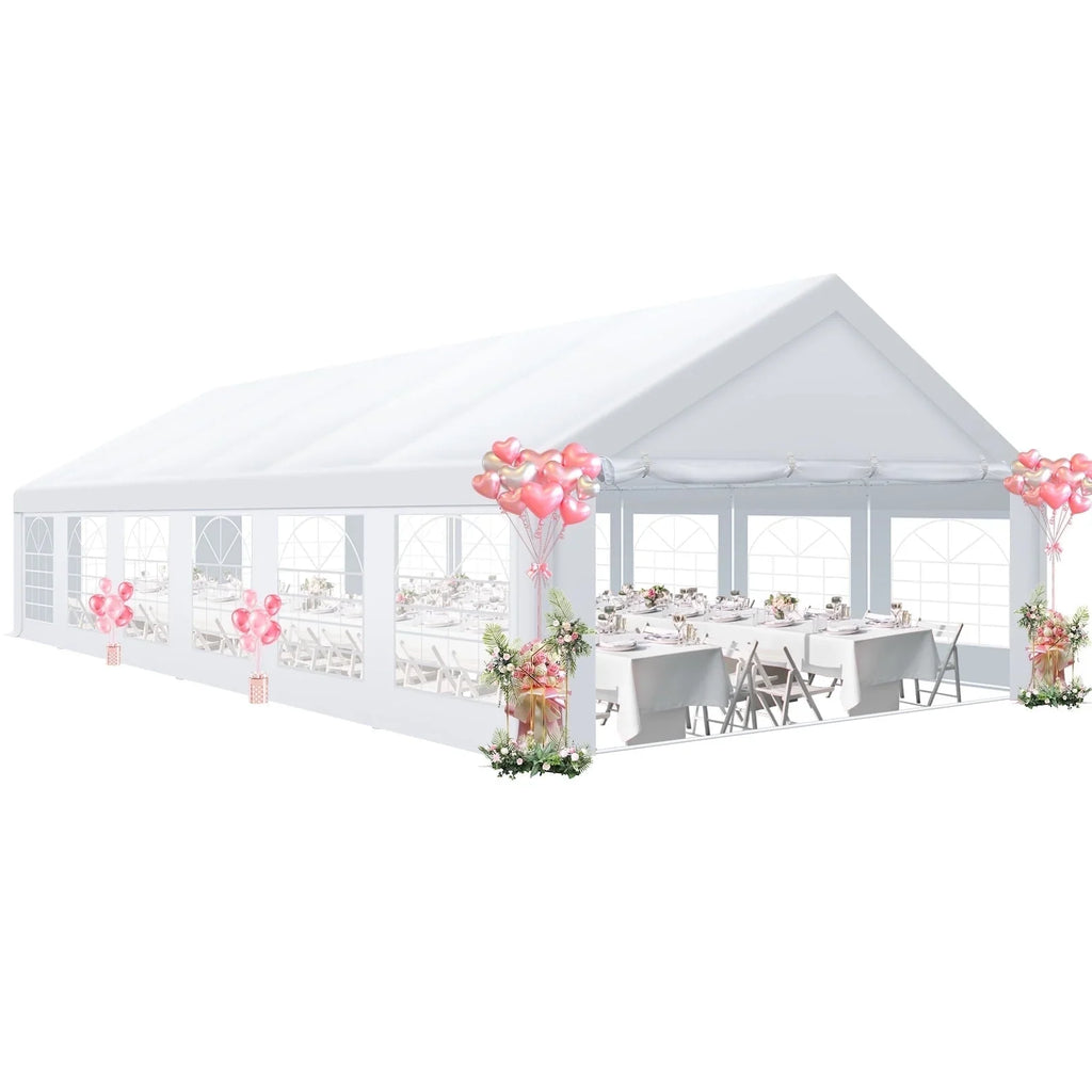 SANOPY 20x40ft Heavy Duty Party Tent, Outdoor Commercial Canopy with Removable Sidewalls, Gazebo Shelter for Wedding, Outdoor Carport Party Tent for Event, White