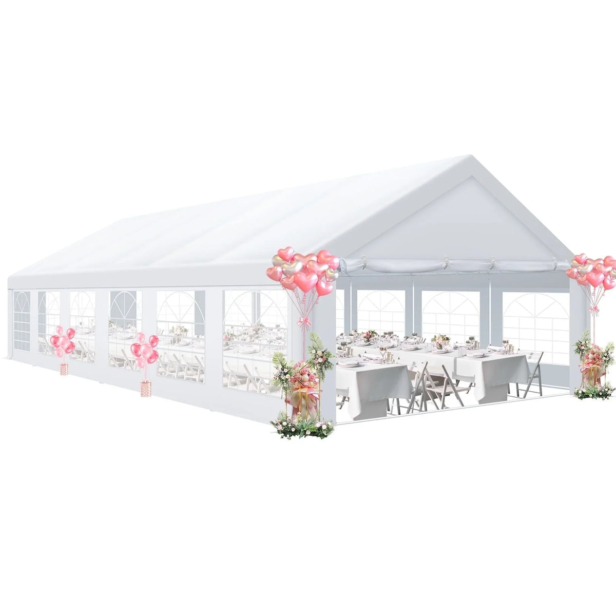 SANOPY 20x40ft Heavy Duty Party Tent, Outdoor Commercial Canopy with Removable Sidewalls, Gazebo Shelter for Wedding, Outdoor Carport Party Tent for Event, White