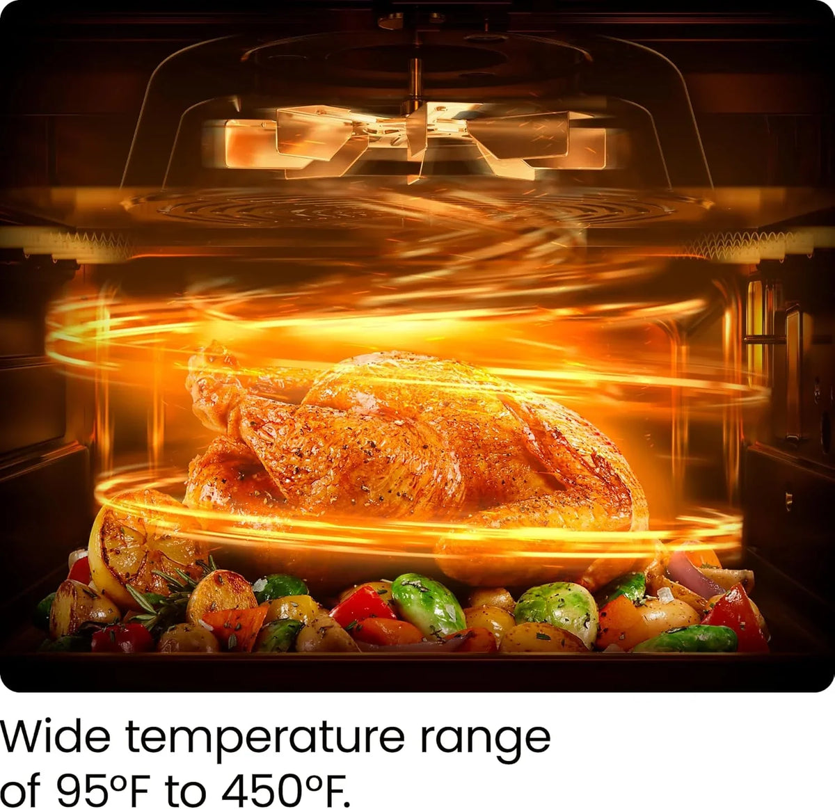 Chefman 12-in-1 Air Fryer Oven Combo w/ Probe Thermometer, 20 Qt Capacity - Black Stainless Steel, New
