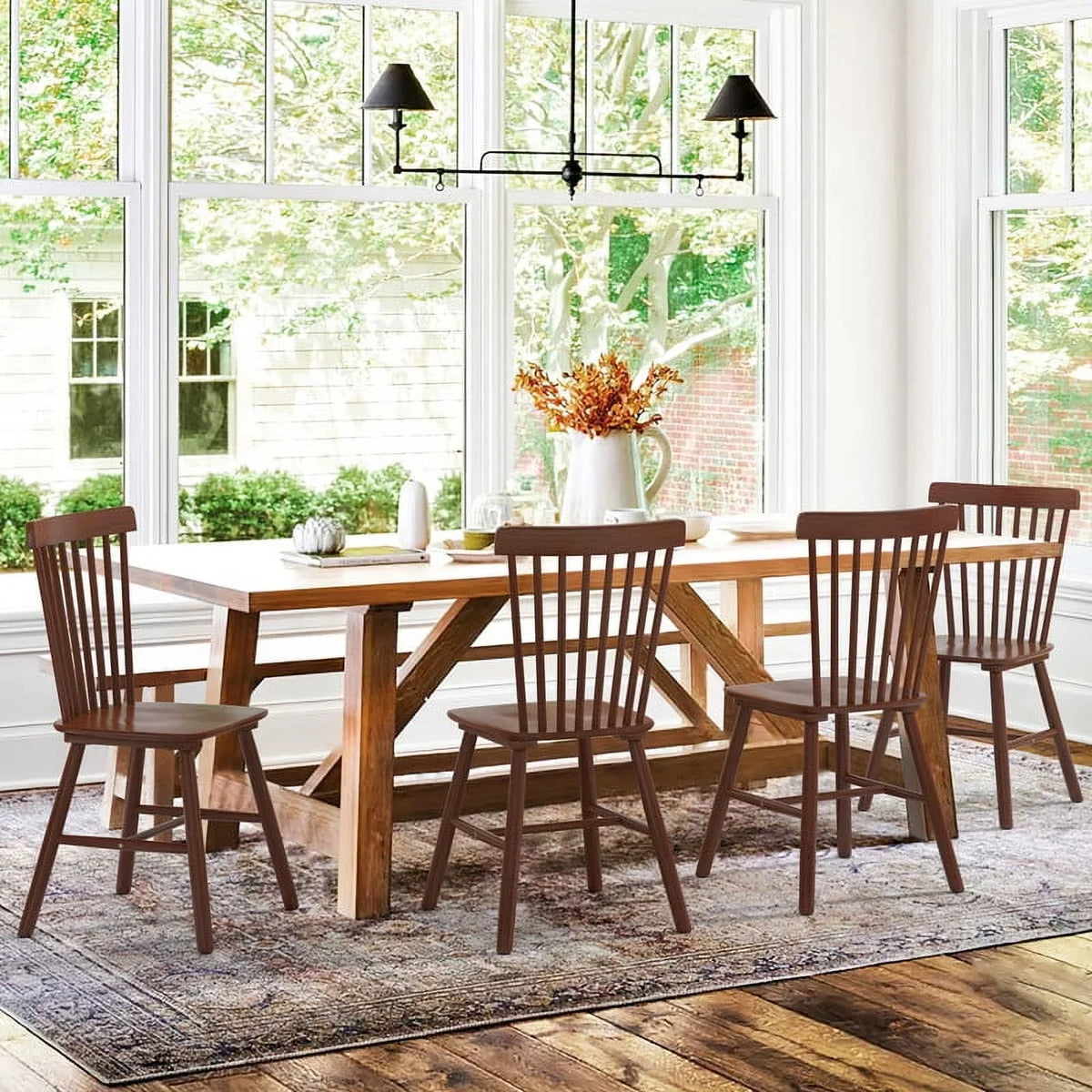 Dycanpo Dining Chairs Set of 4, Black Kitchen/Dining Room Wooden Chairs with Mid Century Modern,18''