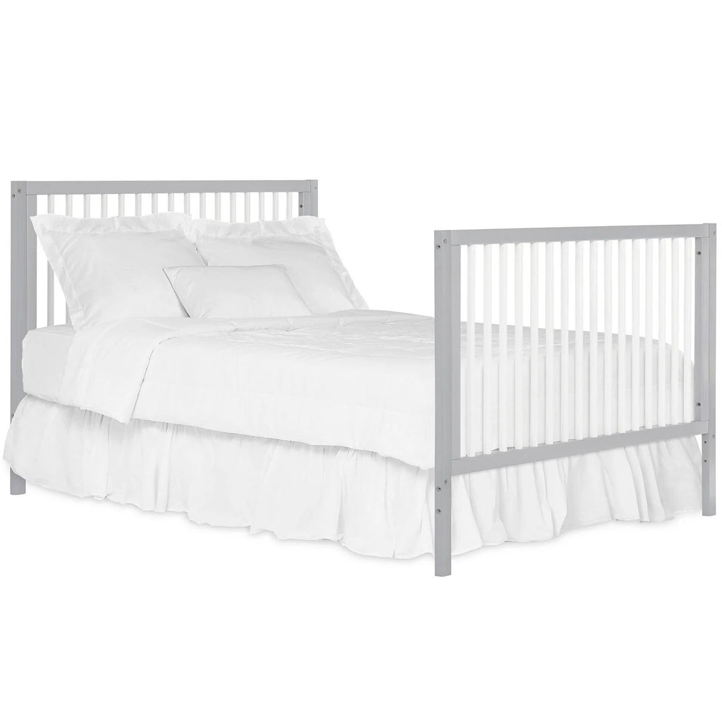 Dream On Me Carter 5-in-1 Full Size Convertible Crib. Grey and White
