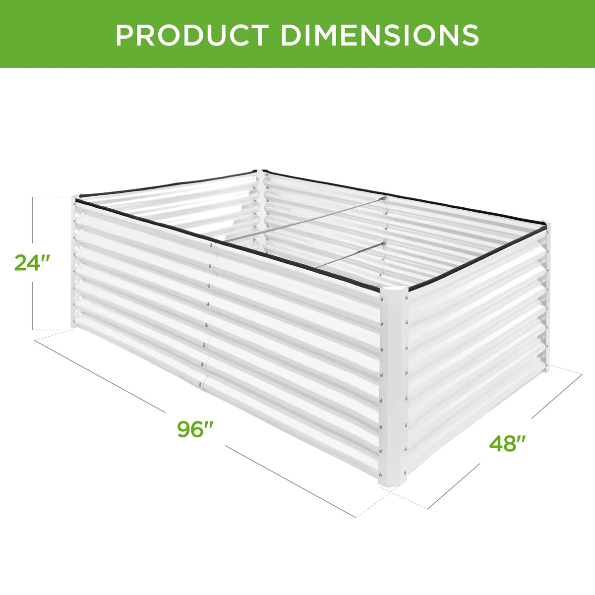 Best Choice Products 8x4x2ft Outdoor Metal Raised Garden Bed, Planter Box for Vegetables, Flowers, Herbs - Gray