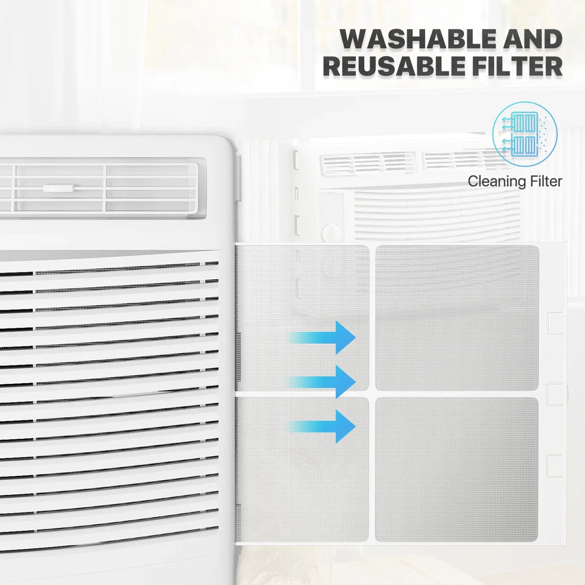 mollie 12,000 BTU 115V Window Air Conditioner, Cools Rooms up to 450 Sq.Ft., Window AC Unit with Remote Control, 24H-Timer and 3 Fan Speeds, White