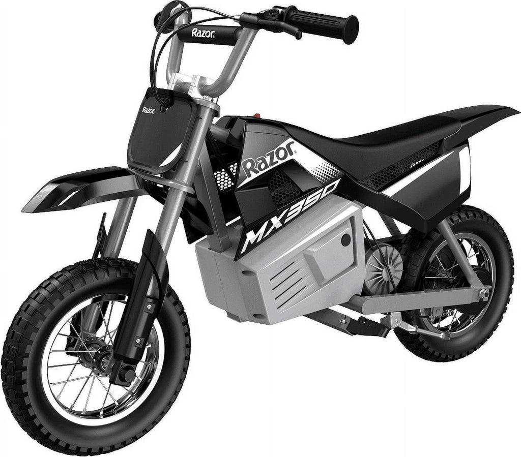 Razor Dirt Rocket MX350 - Black with Decals. up to 14 mph. 24V Electric Dirt Bike for Child 8+