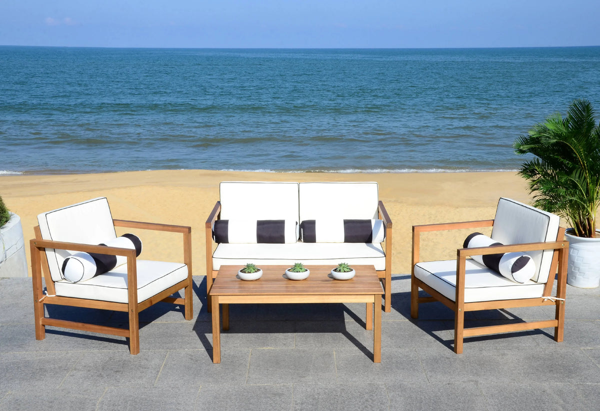 Safavieh Montez 4 Piece Outdoor Set with Accent Pillows