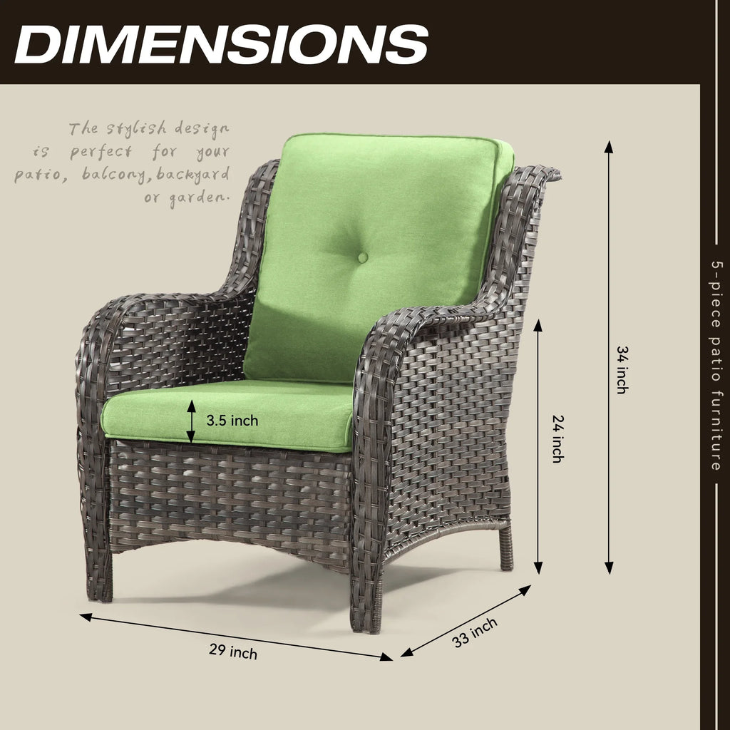MeetLeisure 3 Pieces Outdoor Furniture Patio Furniture Set with One 3-Seat Sofa, Two ArmChairs, Navy
