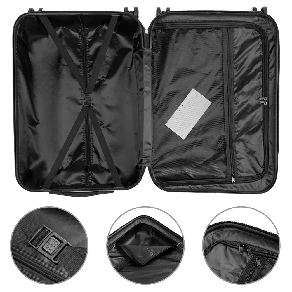 Red 3-Piece Hardshell Spinner Luggage Set (20in, 24in, 28in) - Large ABS Suitcase Set with 8 Wheels, Lightweight & Durable for Travel