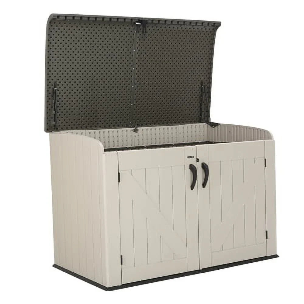Lifetime Lockable DIY Polyethylene Storage Shed 6.25' x 3.5', 19.17 Sq. Ft., Tan & Brown (60170)