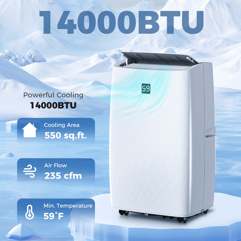 HOMCOM Portable Air Conditioner, 12000 BTU AC Unit with Cool, Dehumidifier, Fan, 550 Sq. ft, 24H Timer On Off, Auto & Sleep Mode, Window Kit