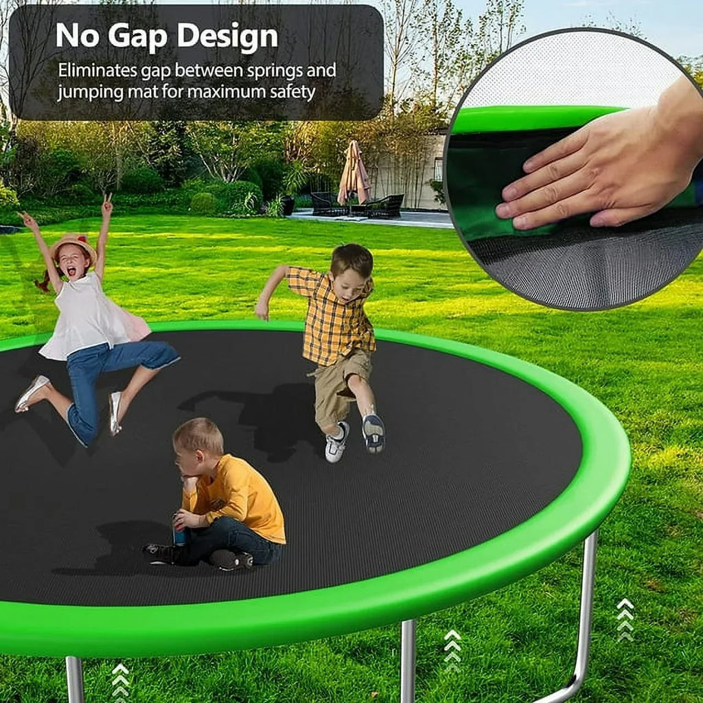 SOGES 12ft Trampolines with Slide and Swing, Basketball Hoop, 4�C7 Kids