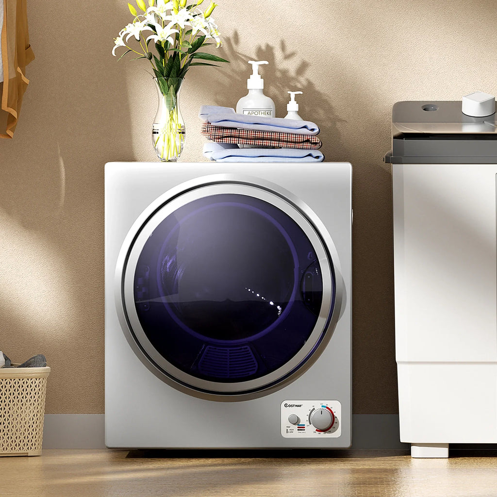 Costway Electric Tumble Compact Laundry Dryer Stainless Steel Wall Mounted 1.5 cu.ft.