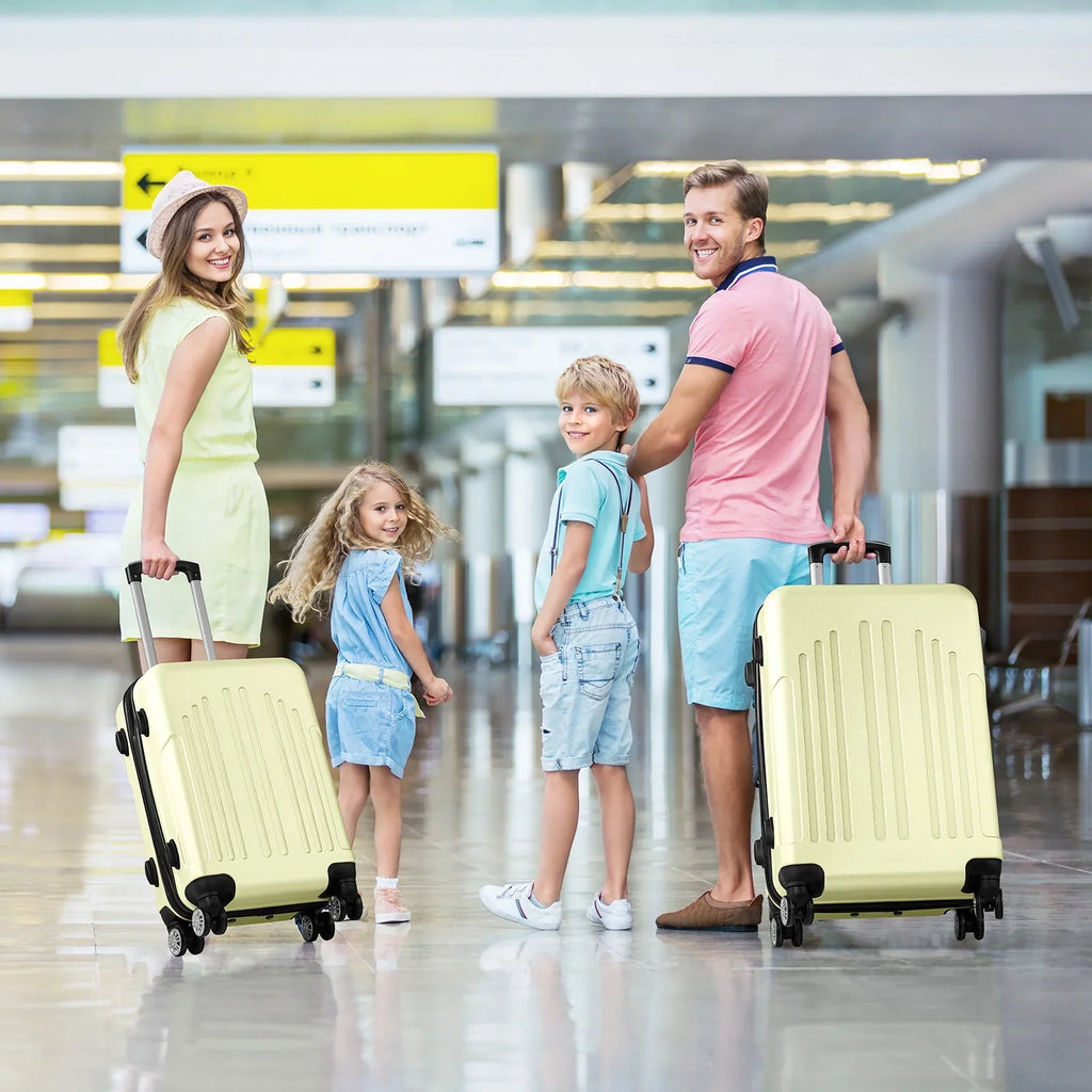 Red 3-Piece Hardshell Spinner Luggage Set (20in, 24in, 28in) - Large ABS Suitcase Set with 8 Wheels, Lightweight & Durable for Travel