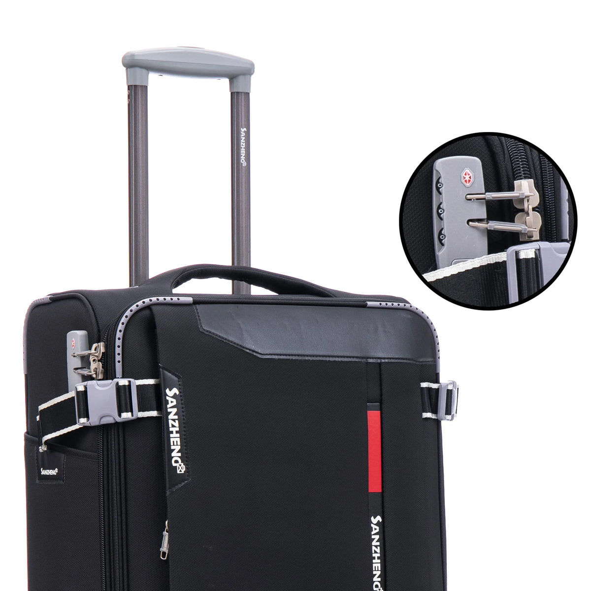 4-Piece Sage Green Softside Luggage Set with Spinner Wheels, Lightweight Expandable Suitcases (20"/24"/28"/32")