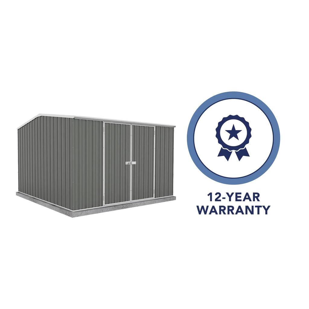 Absco Premier 10' x 10' Metal Storage Shed - Woodland Gray