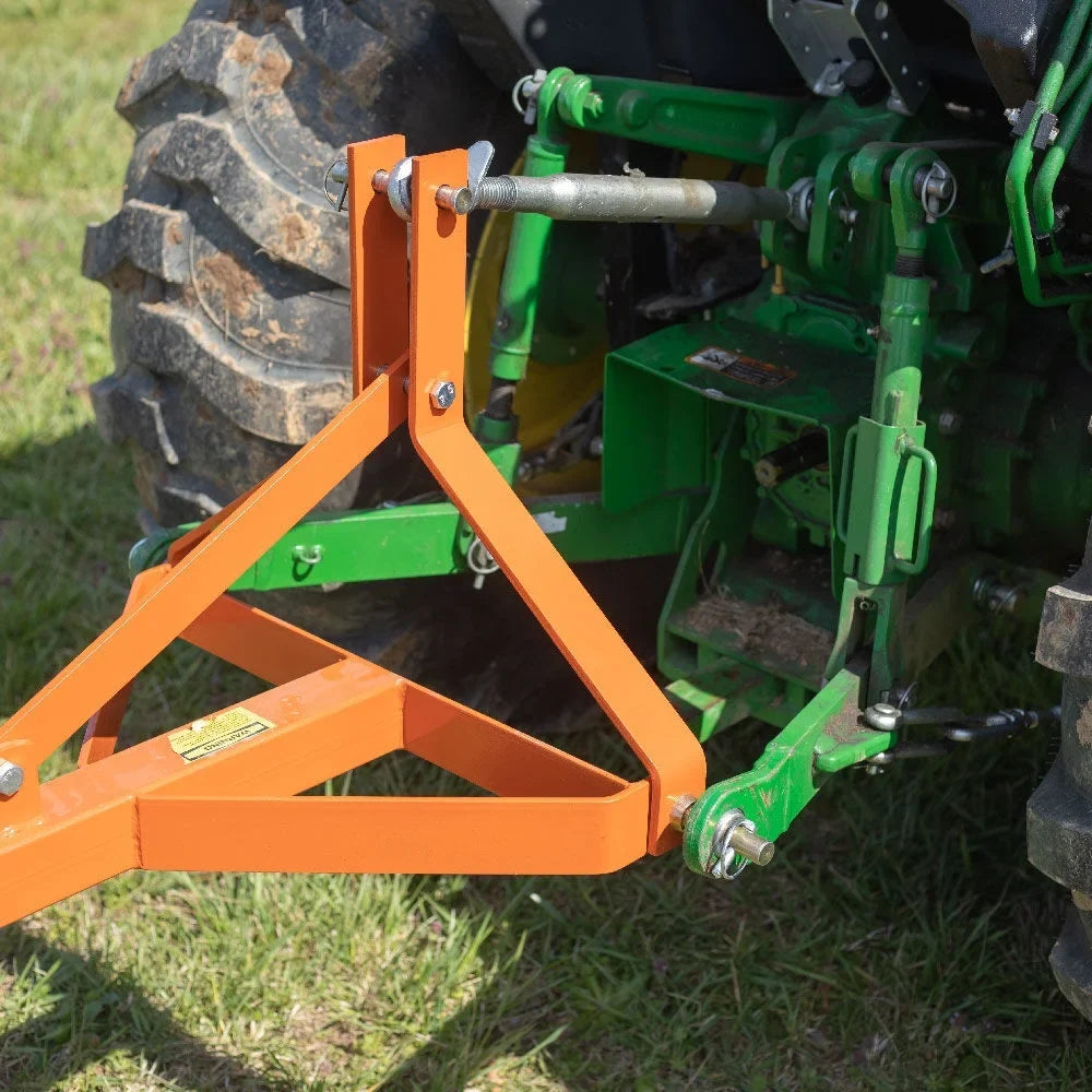 Titan Attachments 3 Point 5 FT Landscape Rake with Bolt-On Wheels for Compact Tractors, Fits Category 1 Hookup, Tow-Behind Garden Tool, Landscaper, and Grass Comb