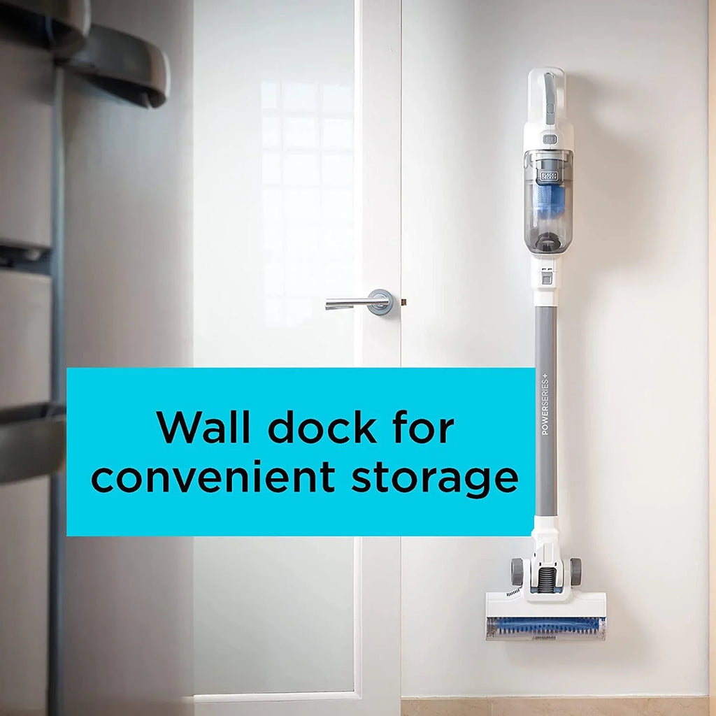 BLACK+DECKER POWERSERIES+ 16V MAX Cordless Stick Vacuum, Multi-Surface, with LED Floor Lights and Crevice Tool, 40 Minute Run-Time, BHFEA420J