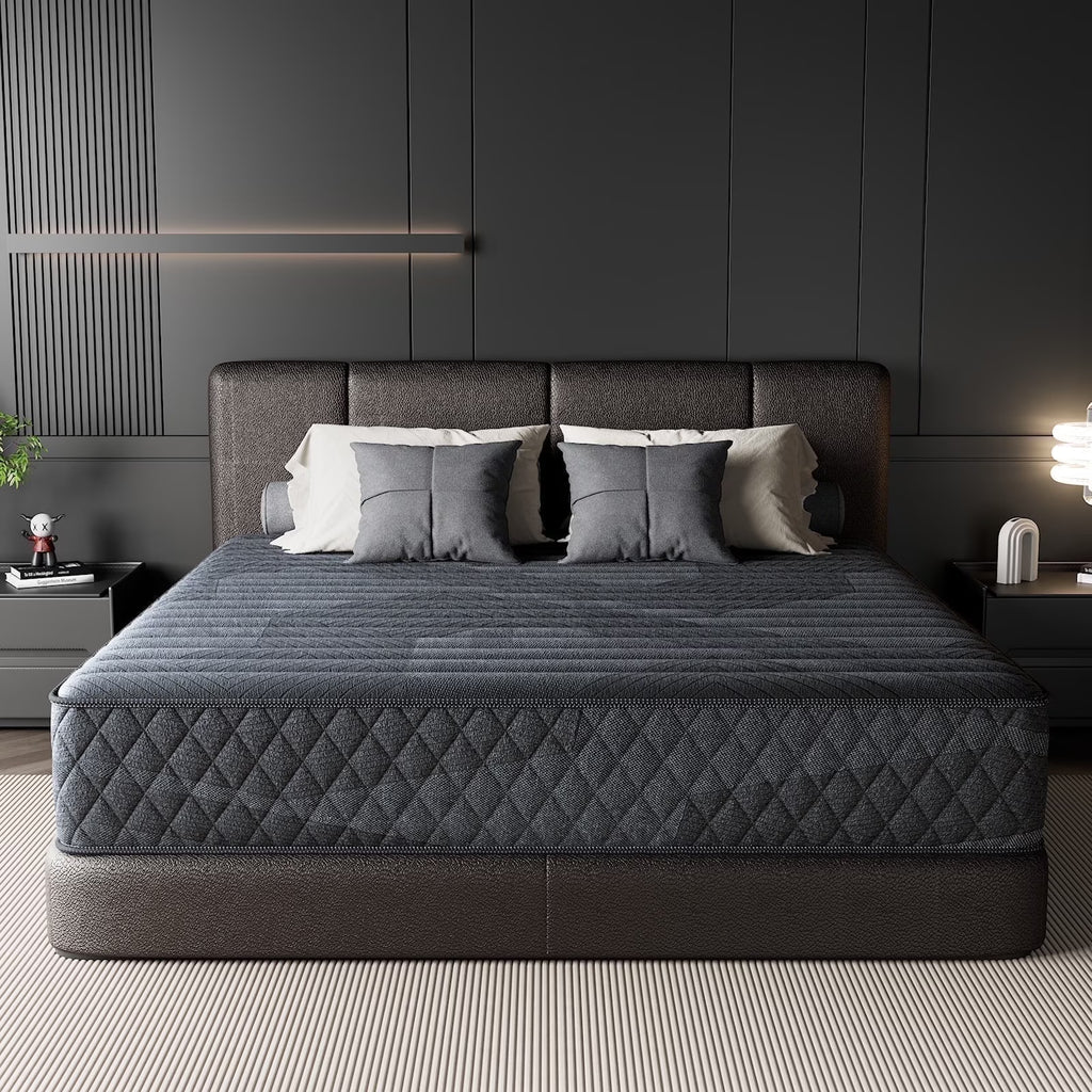 LIBORIA Queen Mattress, 10 inch Cooling Gel Memory Foam, Pocket Spring Hybrid Mattress in a Box, Pressure Relief, CertiPUR-US Certified