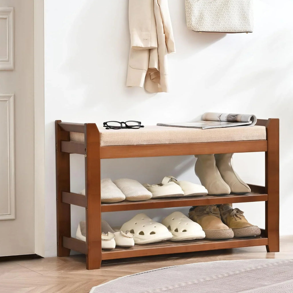 Shoe Rack for Front Door Entrance, 28" Entryway Bench with Coat Rack, Hall Tree Shoe Bench with Storage for Entry, Hallway, Bedroom, Living Room