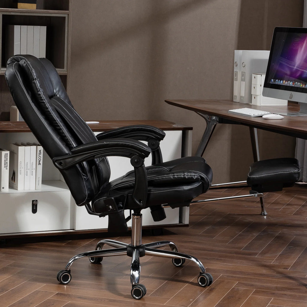 Kneading Massage Executive Office Chair With 40"-50" Heating, 160" Reclining Office Chair With Footrest, Ergonomic Chair With Backrest And 4 Mode Messgage Office Chair
