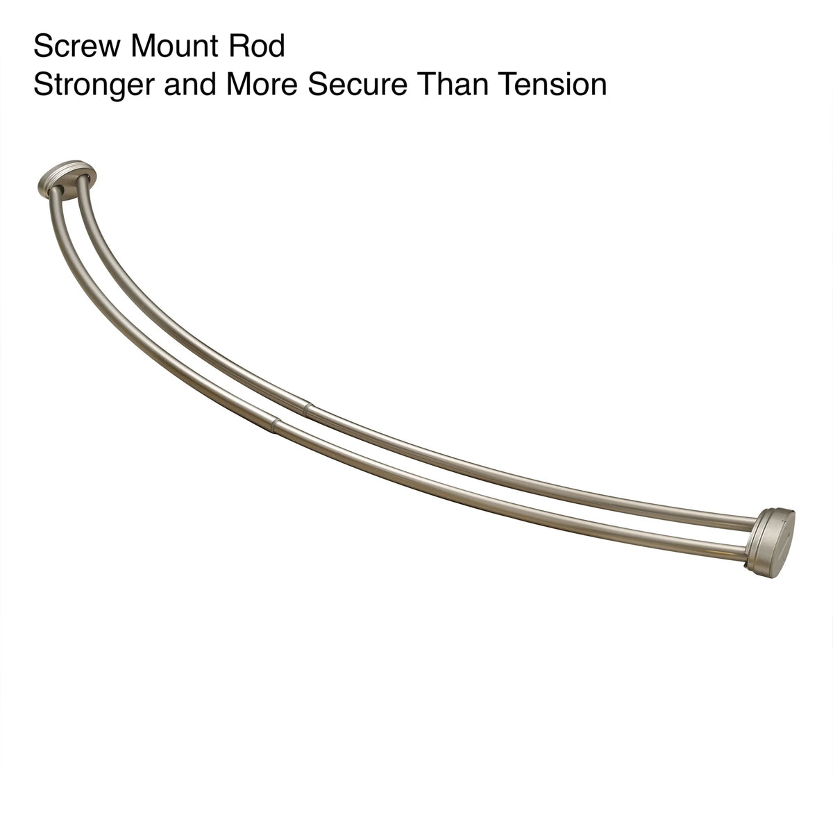Utopia Alley Rustproof Wall Mounted Aluminum Double Curved Shower Curtain Rod, Screw Mount Rod, Secure Than Tension, Adjustable Shower Rod from 45" to 72", Includes shower liner & hooks (Bronze)