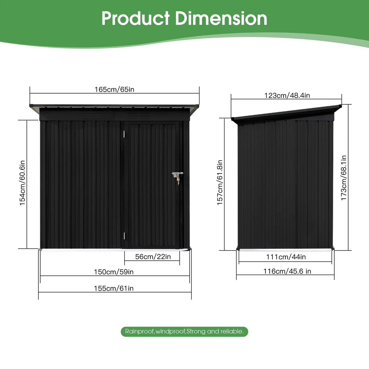 Aukfa Outdoor Storage Shed, 5 X 4 FT Metal Garden Shed, Waterproof Tool Shed for Backyard Patio, Brown