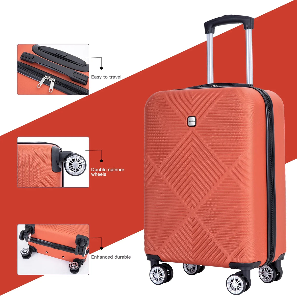 Tripcomp Luggage Sets 4 Piece Suitcase Set (14/20/24/28)Hardside Suitcase with Spinner Wheels Lightweight Carry on Luggage(Black)