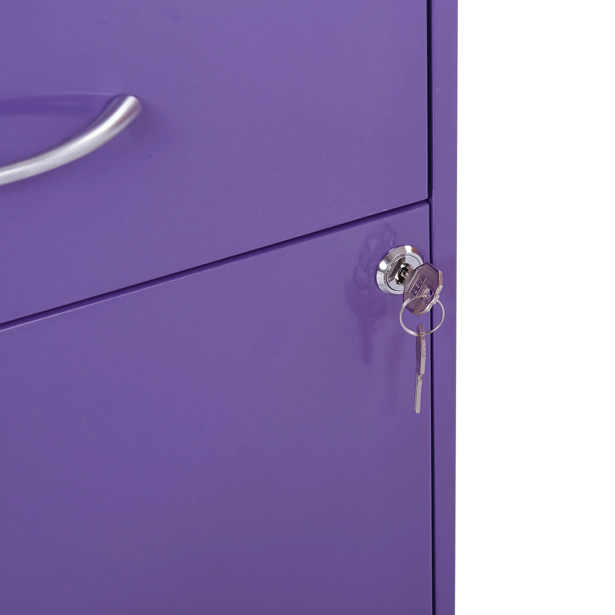 Osp Designs 3 Drawer Vertical Metal Lockable Filing Cabinet, Purple