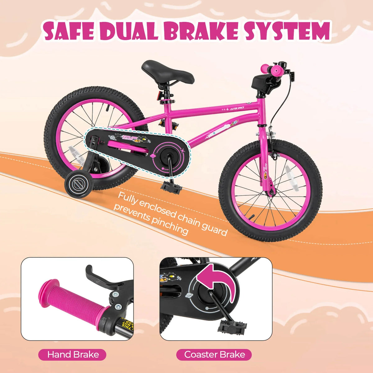 Costway 16-Inch Kid’s Bike for 4-7 Years Old with Adjustable Saddle & Anti-slip Handlebar Black