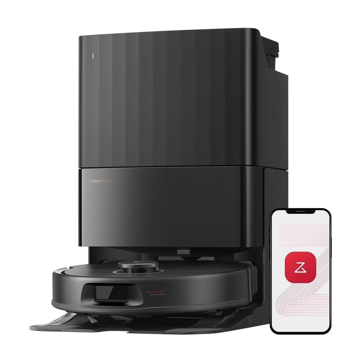 Roborock Qrevo S5V Robot Vacuum and Mop, 12000Pa Suction, FlexiArm Edge Mopping, Auto Mop Washing&Drying, Self-Emptying, Dual Zero-Tangle System, Smart Obstacle Avoidance, 10mm Mop Lifting