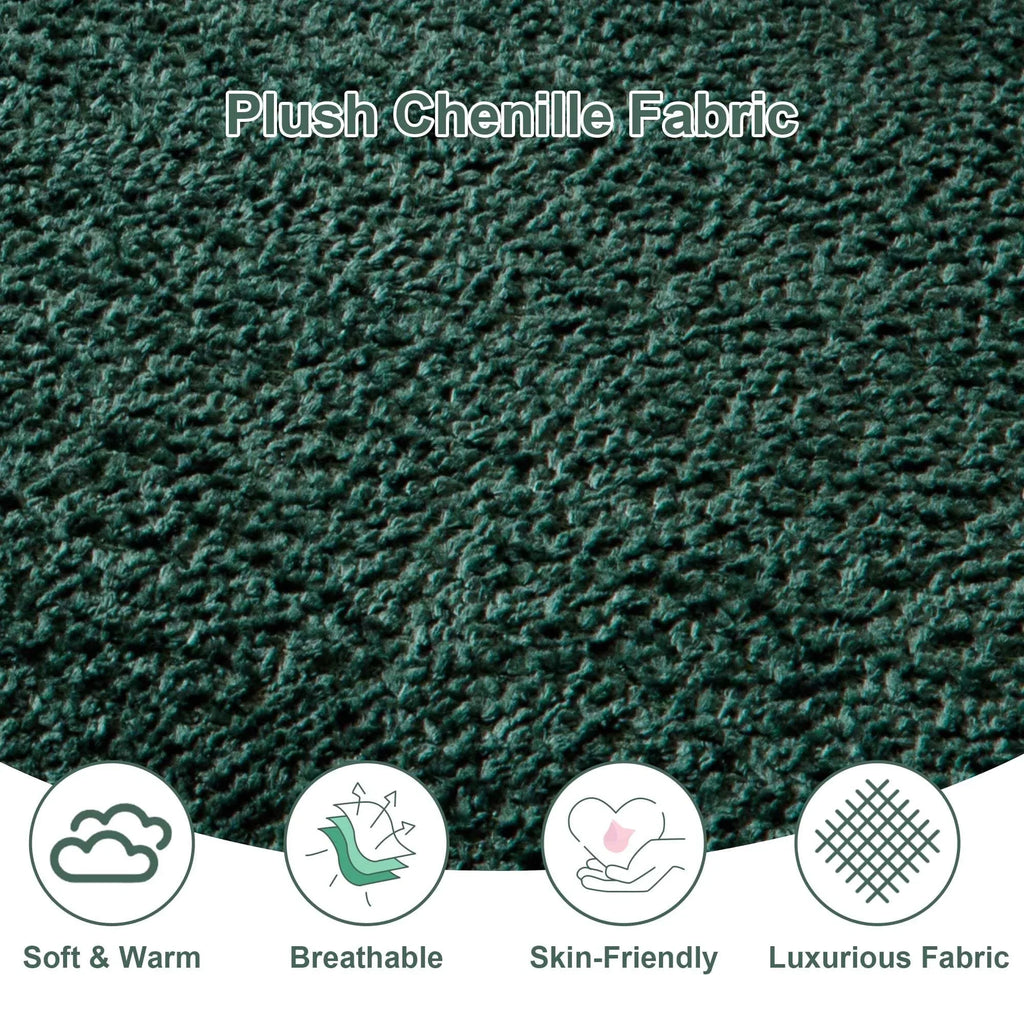 GNIXUU 112" Oversized Sectional Sofa Cloud Couch for Living Room, Modern Chenille L Shaped Couch, Comfy Boucle Modular Sofa Sleeper with Moveable Ottoman & Memory Foam (Green)
